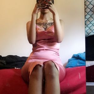 Silk pink dress